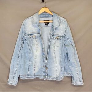 Live a Little Pale Classic Denim Jacket 3X EUC